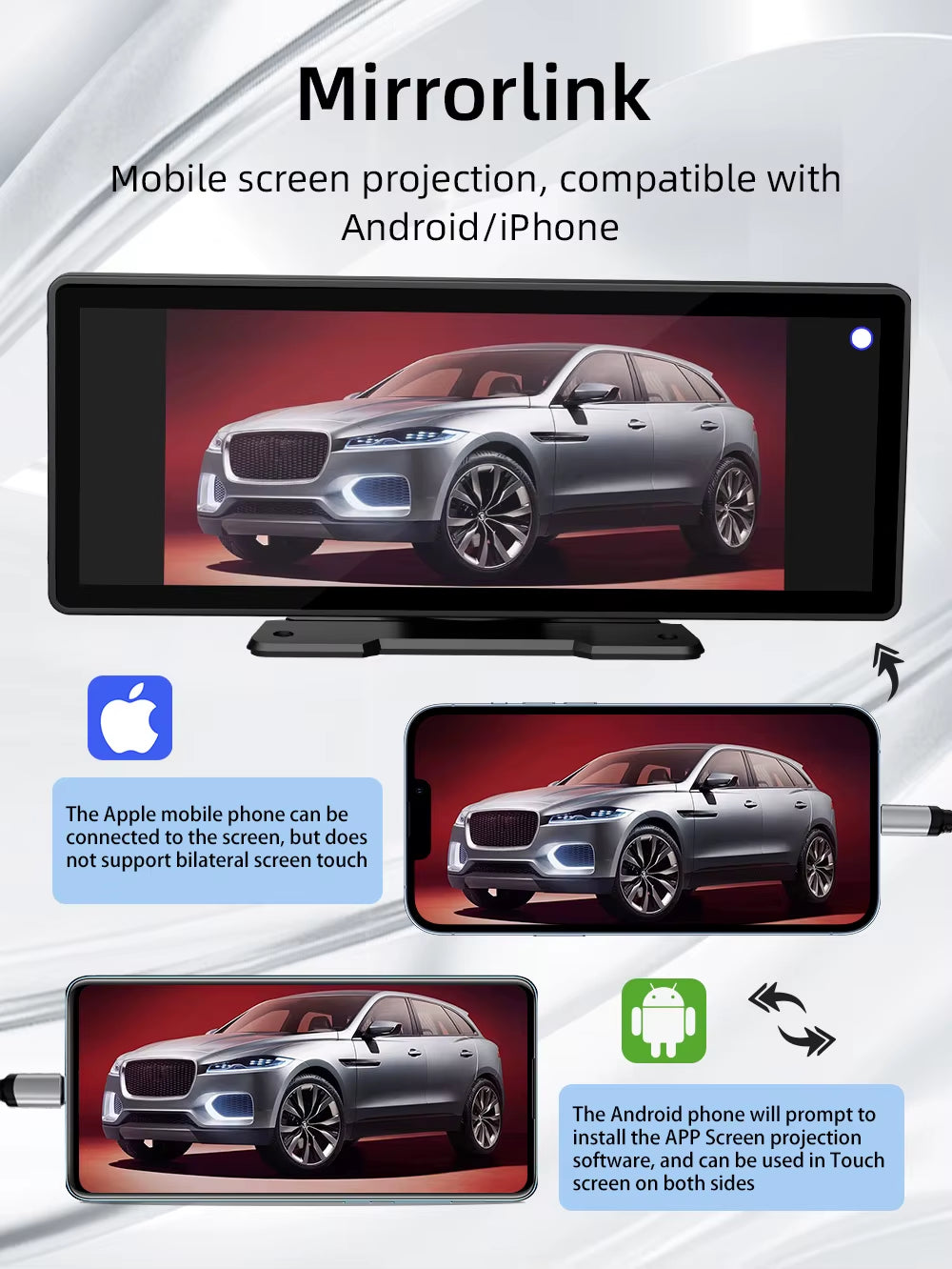 10.26 Inch Wireless CarPlay Screen with HD Reversing Camera