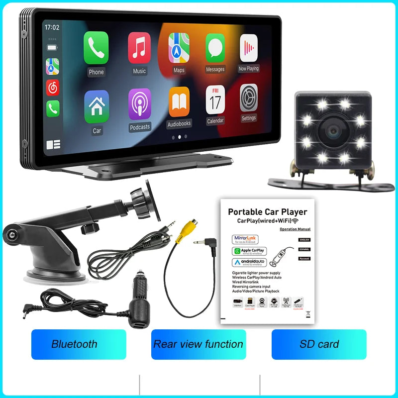 10.26 Inch Wireless CarPlay Screen with HD Reversing Camera