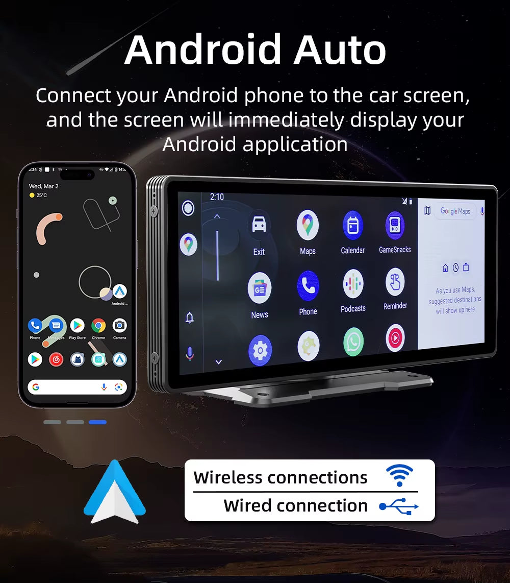 10.26 Inch Wireless CarPlay Screen with HD Reversing Camera