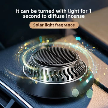Auto Rotating Solar Car Air Freshener – Aromatherapy Fragrance Diffuser Interior Accessory