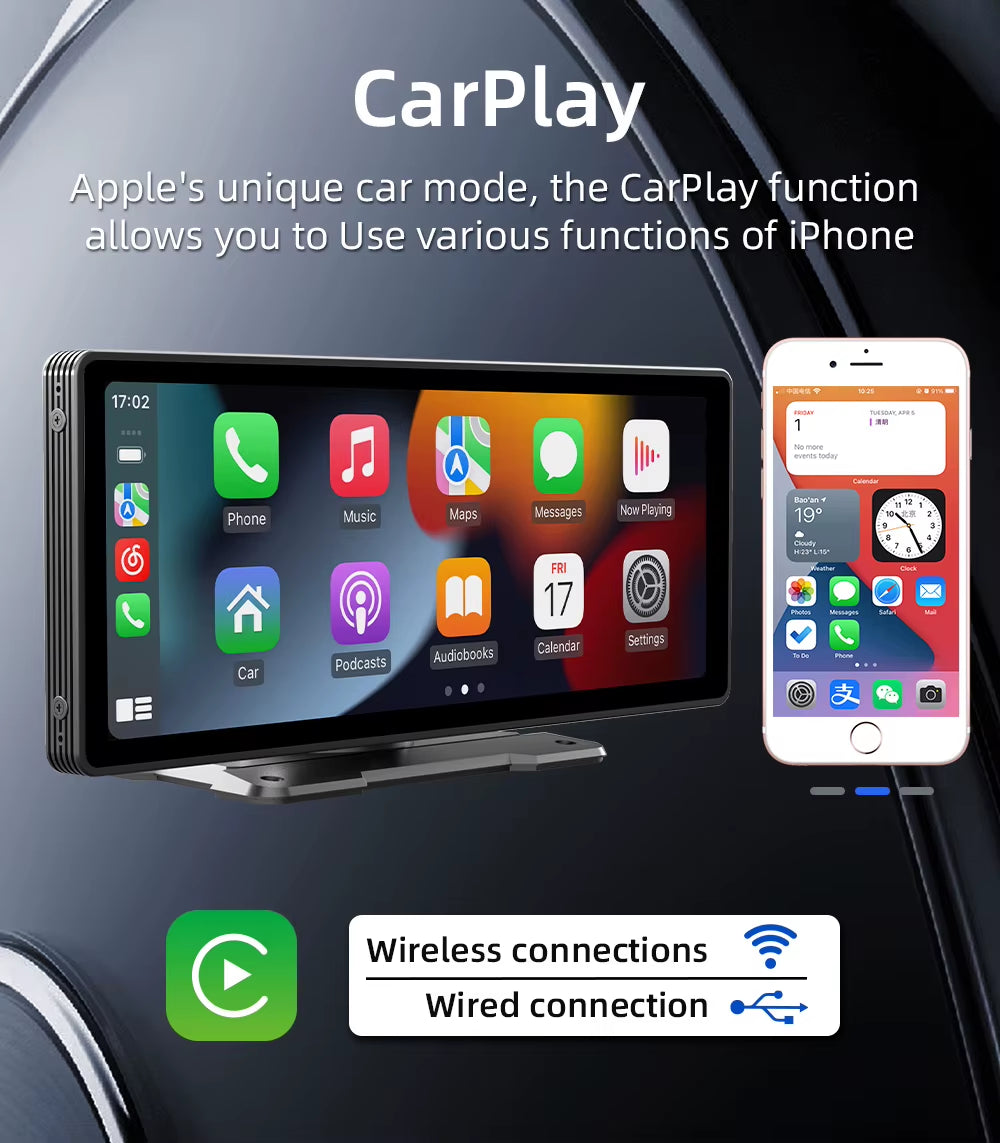 10.26 Inch Wireless CarPlay Screen with HD Reversing Camera