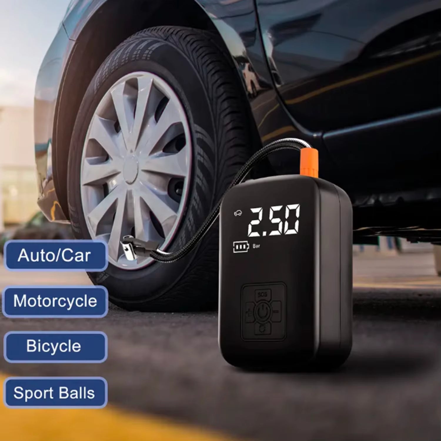 Wireless Portable Car Air Pump – Digital Multi-Function Inflator