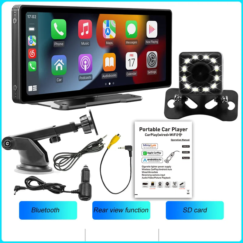 10.26 Inch Wireless CarPlay Screen with HD Reversing Camera