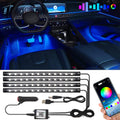 Car Underglow Lights Led Strip for Cars USB with App Control RGB Multicolor Interior Lighting 12V Atmosphere Neon under Dash Motorcycles Pack of 4