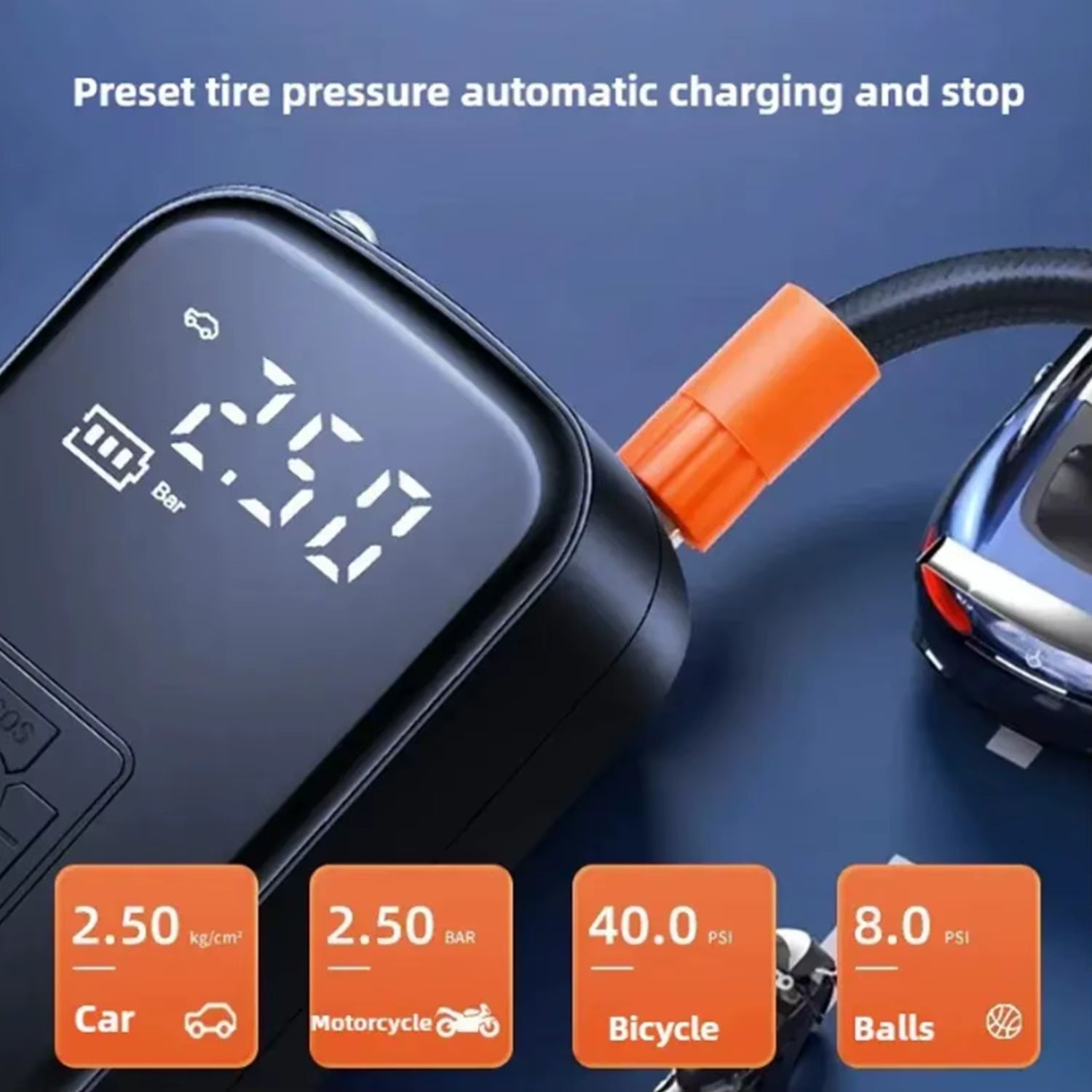 Wireless Portable Car Air Pump – Digital Multi-Function Inflator